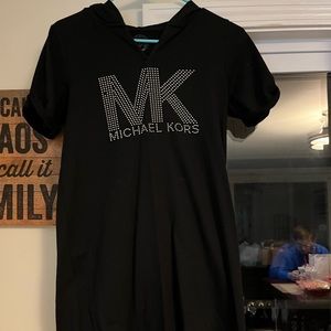 michael kors logo tshirt dress, color black size xs
